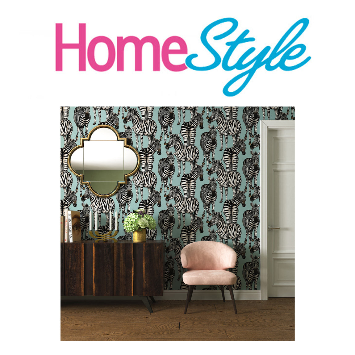 Home Style Features Charlotte Jade Luxury Zebra Wallpaper