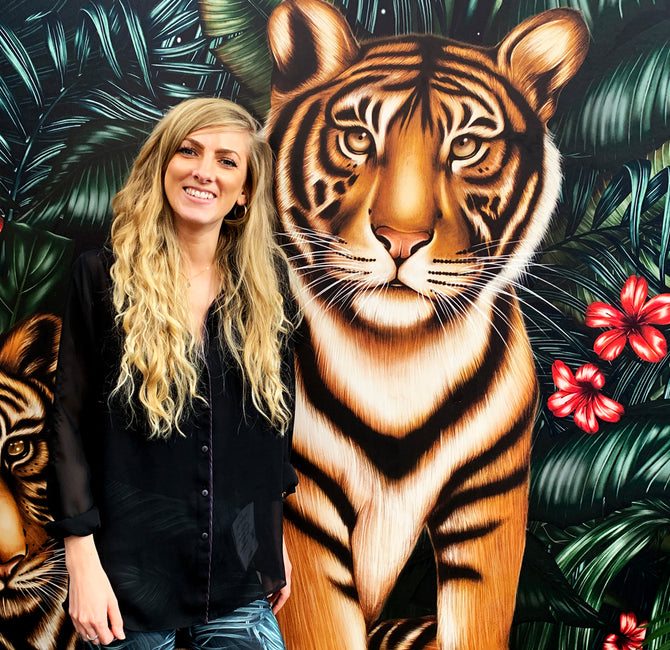Charlotte Jade Launches Tiger Territory Wall Mural at Decorex 2019