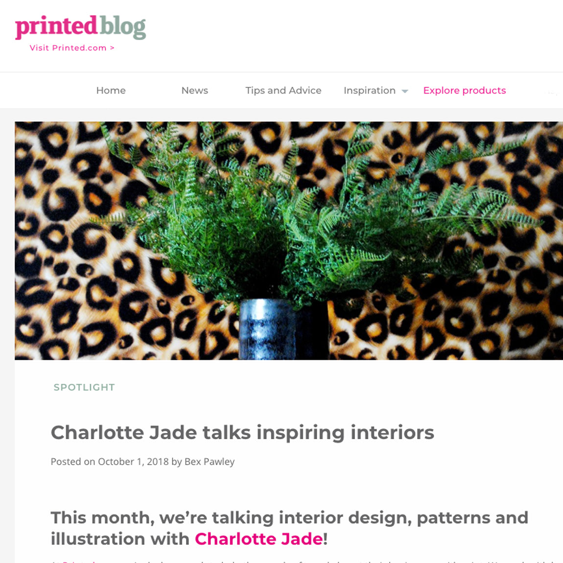 Printed.com Interview With Charlotte Jade