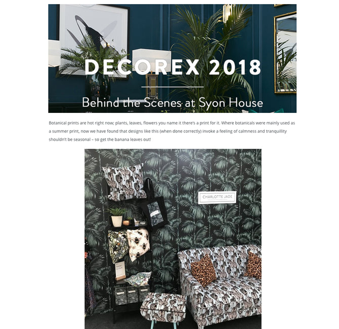 Sweetpea & Willow Features Charlotte Jade In Decorex 2018 Article