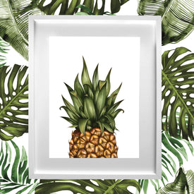 Charlotte Jade Luxury Pineapple Hand drawn Art Print