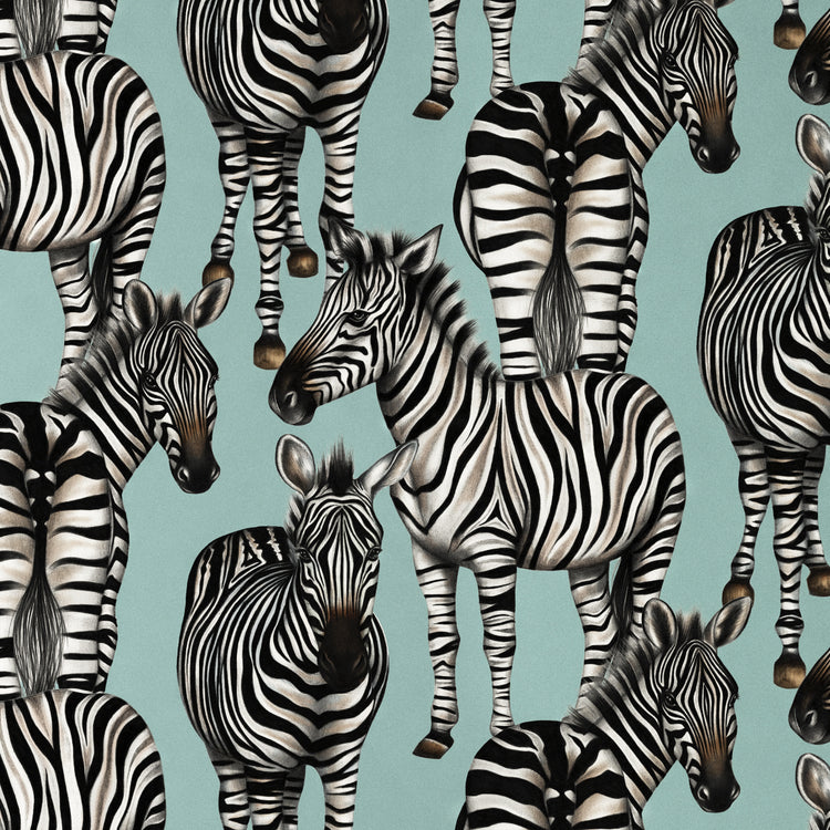 Charlotte Jade Luxury, Hand Drawn, Bespoke Zebras Wallpaper
